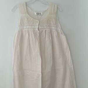 Vintage Christian Dior Pink Lace Eyelet  Cotton Gown Nightgown MINT Condition